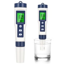 5in1 Digital Water Quality Tester with Backlit LCD for pH EC TDS Salinity Temperature