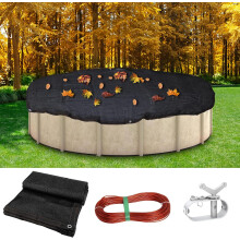Pool Leaf Net Cover 22x22FT Black Mesh with Reinforced Edge Rope Cuttable Rectangle Design