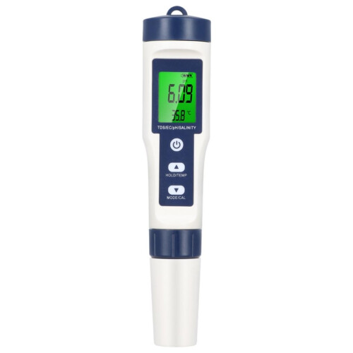 5in1 Digital Water Quality Tester with Backlit LCD for pH EC TDS Salinity Temperature 2