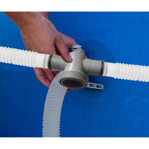 Pool Hose T Connector with Textured Grip for Secure Multi Pipe Connection and Quick Flow Diversion 1