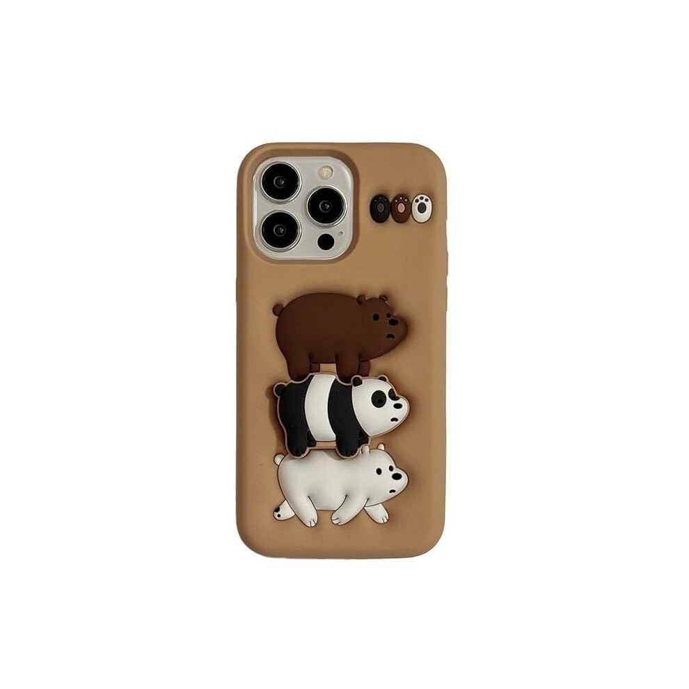 Cute 3D Cartoon Panda Silicone Case For Iphone 12 Pro With Foldable Kickstand And Antislip Grip 9330225017929