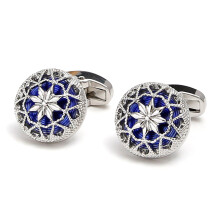 Long Lasting Fashion Cufflinks Featuring Crystal-Blue