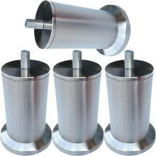 40cm Stainless Steel Furniture Legs Set of 4, Round Metal Table and Sofa Legs, Easy Installation