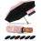 Windproof Travel Umbrella with Wood Handle, Automatic Open Large Canopy, Compact and Lightweight 1