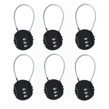 Cable Combination Lock with Flexible Cable Design, 3 Digit Code for Travel Luggage, Gym, School – Black