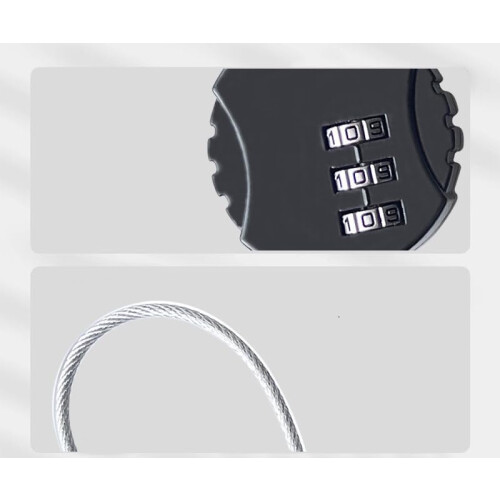 Cable Combination Lock with Flexible Cable Design, 3 Digit Code for Travel Luggage, Gym, School – Black 2