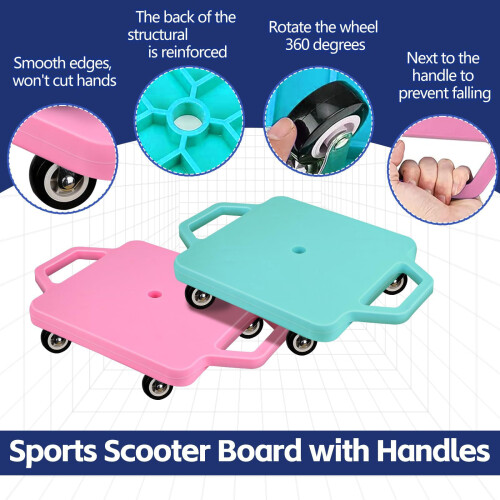 Sport Scooters Board with Handle Colored Floor-Yellow large 1