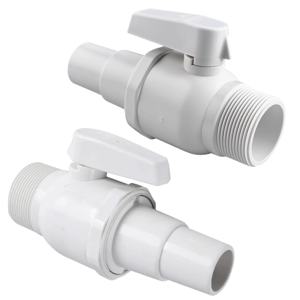 Pool Ball Valve 2 Way For Hayward Pool Filter 1.5 Inch Pump Fittings 50 Psi Quick Swap 2Pcs 9455672275583