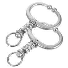 2Pcs Stainless Steel Spring Loaded Cattle Nose Ring for Enhanced Livestock Control and Ranch Management
