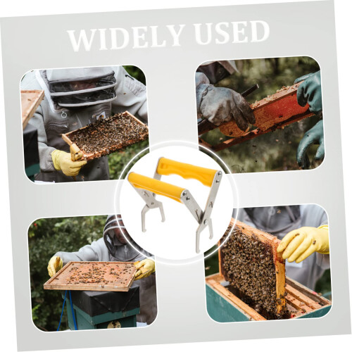 Metal Beehive Frame Grip Tool with Ergonomic Plastic Handle for Secure Beekeeping Inspections 1