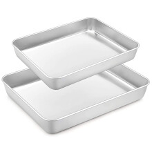Lasagna Pan Set of 2, Rectangular Cake Pan Deep Baking Sheet Pans Stainless Steel for Lasagna Cake Brownie