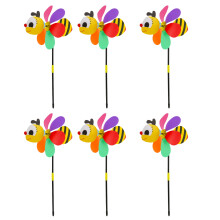 6Pcs Bee Wind Spinners Pinwheels 3D Animal Windmills Garden Stakes Ornaments for Lawn Yard Patio Party Decor