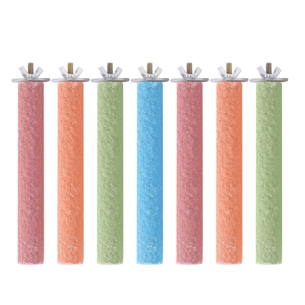 Tauoh 7 Pcs Grip Bird Cages Perch For Conures Parakeets Lovebirds Cockatiels, Good For Keep Nails And Beaks In Top Condition
