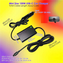 10X 100 W 12 V-24 V Universal-Autoladegerät USB-C PD 5 V 9 V 12 V 15 V 3 A 20 V 5 A für Book Laptops Tablets Smartphones