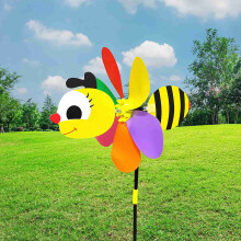 6 Sztuk PszczołA Wiatraczek Wiatraczki 3D ZwierząT Wiatraki Paliki Ogrodowe Ozdoby na Trawnik OgróD Patio Party Decor