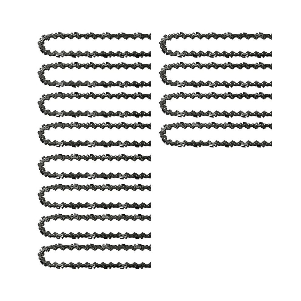 12Pcs 18Inch Chainsaw Chain 62 Drive 0.05In Gauge, 3/8In Pitch, 18In Replacement Chain Low-Kickback Chainsaw Chain 4712778257772