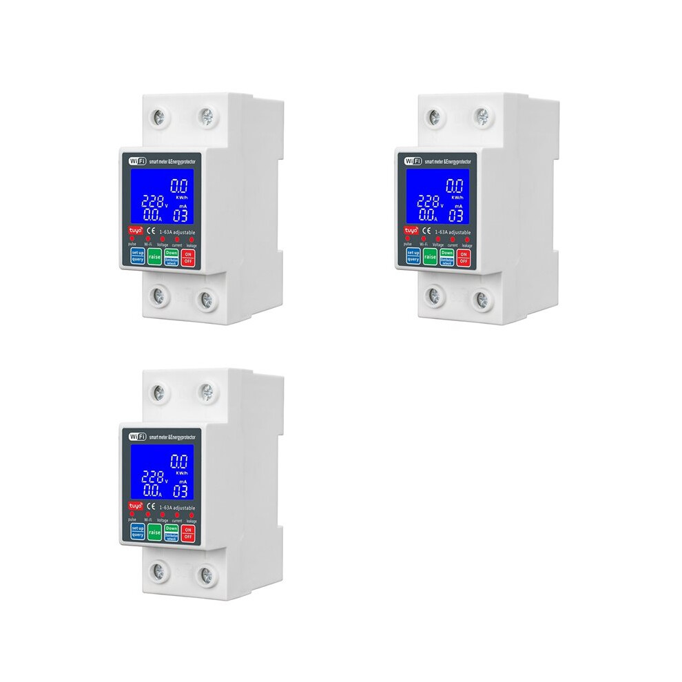 3X New Wtdzw-63A/N Pv Circuit Breaker Tuya 220V Voltage Current Leakage Protection Mcb Automatic 63A Wifi 6031244163507