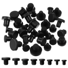 80 Pcs Silicone Hole Plugs Set, Black TType Rubber Plug Caps, Temp Waterproof for Powder Coating