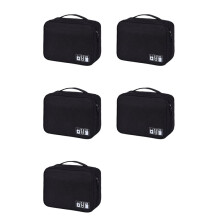 5X Sac de Rangement de Câble Portable Étanche USB Data Charger Plug Organizador pour Travel Electronic Organizer Black