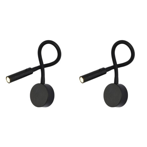 2X Modern LED Reading Wall Lamp Flexible Hose Bedside Wall Mounted Sconce Bedroom Study Book Wall Light with