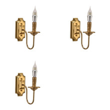 3X Applique Murale Vintage en Forme de Chandelier 3 W avec Base E14 en Métal pour Luminaire de Chambre à Coucher, Salon, Couloir, Bronze