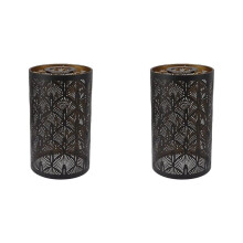 2X Metal Cylinder Lamp Shade, Modern Hollow Out E27 E26 Lampshade for Bedroom Living Room