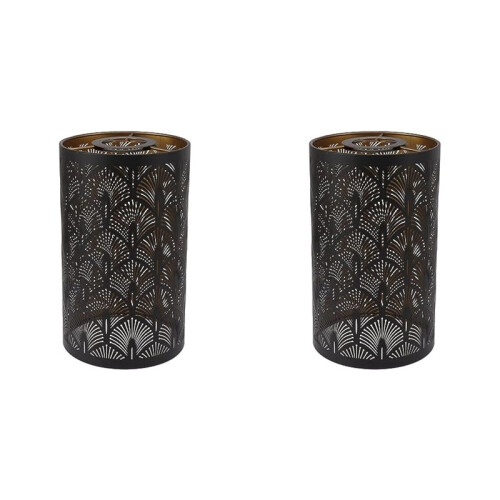 2X Abajur de Cilindro de Metal, Abajur Moderno Vazado E27 E26 para Quarto e Sala de Estar