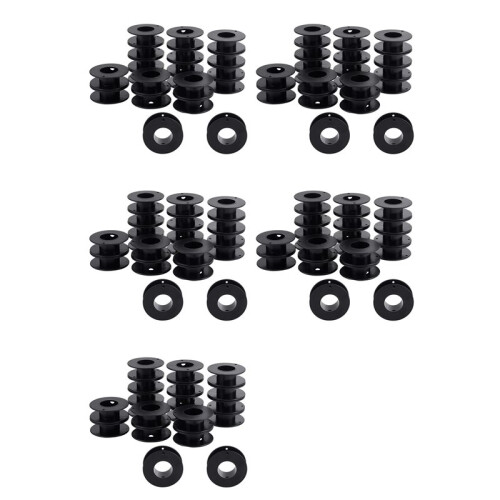 100pcs Empty Spools, 2.1x0.7 Inch Plastic Thread Spools Ribbon Spools Black  Spools Wire Spool Weaving Bobbins