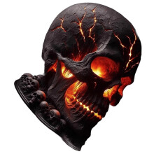 2X Lampe de Table Crâne Flamme, Lampe Crâne Décorative Halloween, Veilleuse LED Décorative, Artisanat en Résine, Rechargeable par USB