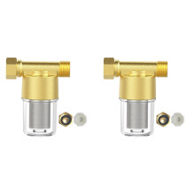 2X Brass Sediment Filter, Reusable Sediment Water Filter, Inline Washer Filter for Washing Machine, Shower,Garden Hose