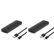 2X M.2 SSD Enclosure Adapter USB 3.1 Gen1 5Gbps Tool Free Enclosure for B-Key B+M Key NGFF SSD