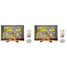 2X LED Note Board with Colors, 2025 Glowing LED Drawing Board for Kids, LED Not Board with Stand and 7 Color Markers L