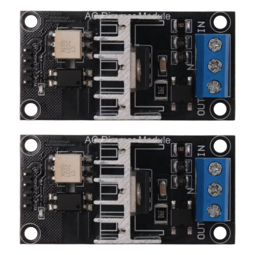 2X Módulo Dimmer CA Módulo Dimmer de Lâmpada CA e Motor 1 Canal 3,3 V/5 V Lógica 4 8 A-400 V