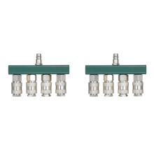 2X Air Compressor Splitter with 4 Couplers& 1/4Inch NPT Plug 1/4Inch NPT Air Fitting Coupler 4-Way Straight Air Manifold