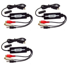 3X EzCAP USB 3.5mm Capture Grabber Edit Audio Cable to Digital for Recording Analog Audio Cassette to CD/MP3 Converter