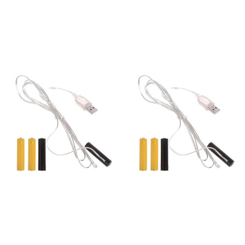 2X AAA Virtual Eliminators USB Powered Battery Eliminators for Christmas Tree Lights LED Lights Decoration 1-1 1