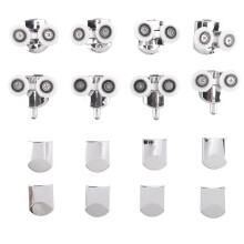 8 St/Set DuschdöRrsrullar LöPare 23Mm Zinklegering Dubbelhjul Byte Av SkjutduschdöRr Rulllagerhjul