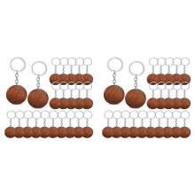 100 Pieces Wood Engraving Blanks Round Shaped Wooden Keychain Set Rings Key Tags Keychain Supplies for DIY Gift Crafts