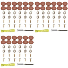3 Set Leren Drukknopen voor Bekleding, Geschikt voor Het Vastknopen van Meubels, Bed, Bank, Stoel, Autostoel, Camperdak, Bruin