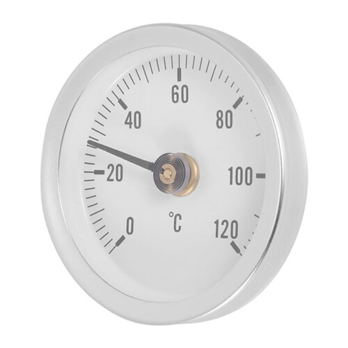 20 PCS 63mm Pipe Clip- Dial Thermometer Temperature Round Plate Gauge with Spring,Range 0-120, Aluminum Case 2