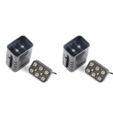 2X Caja de Batería de 12V 6X18650 Soporte de Batería con Luz LED con Cable Caja de Batería Impermeable de Interfaz Dual USB/
