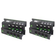 2Pair 4-Channel 6.5 + 3-Pin XLR Audio/DMX over Network Cable Extender DMX512 Network Signal Extender 1 Male+1 Female