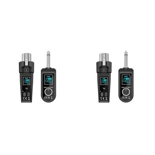 2X UHF Microphone Wireless Converter XLR Transmitter and Microphone Receiver for Dynamic Condenser Microphone Universal
