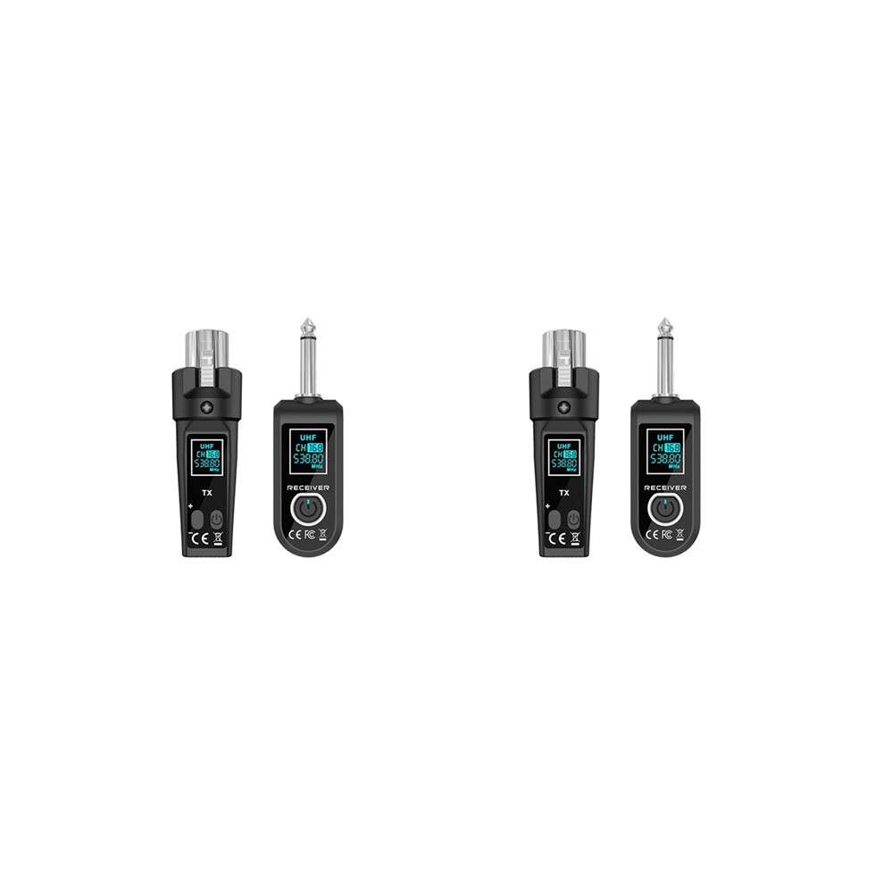 2X Uhf Microphone Wireless Converter Xlr Transmitter And Microphone Receiver For Dynamic Condenser Microphone Universal 6033972712149