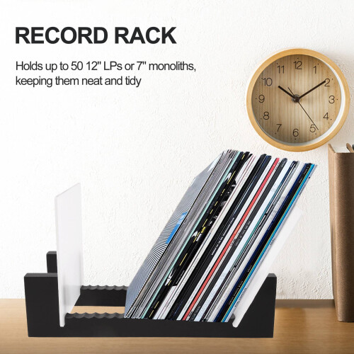 Armazenamento de Discos de Vinil - Suporte para Discos de Vinil LP de 13,7 Polegadas de Comprimento - Suportes para Discos de Vinil (Preto) 1