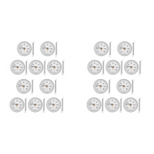 20 PCS 63mm Pipe Clip- Dial Thermometer Temperature Round Plate Gauge with Spring,Range 0-120, Aluminum Case