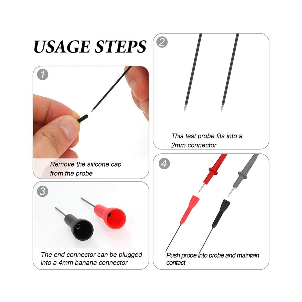 12Pcs Test Probes Copper Probes Test Probe Pins Test Leads Probe Multimeter Probes Needle 2Mm 600V/10A Piercing Needle 6034100037547