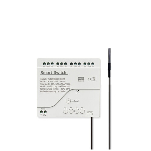 2X Tuya WiFi  7-32V 4 Channel   with Temperature Sensor Passive Dry Contact Module Work with  Life APP 2