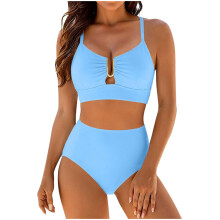 2 Piece Set U- Cutout Popular Swimsuit High Textured-Lavender S