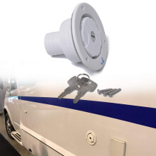 Lockable RV Gravity Water Inlet Hatch White Fill Dish with LeakResistant Seal for Camper Trailer